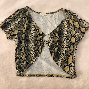 Snakeskin print crop top